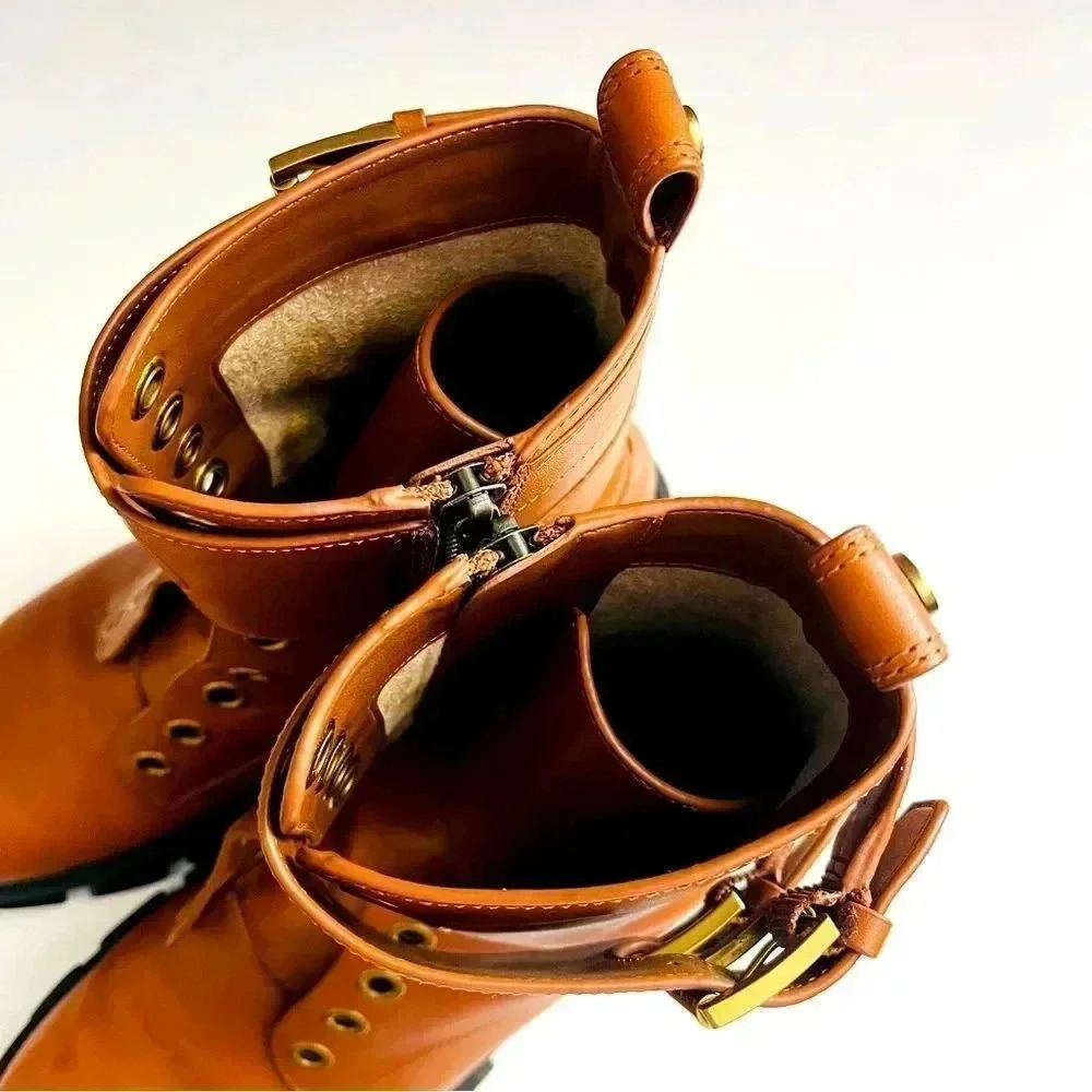 Micheal Kors Ridley Leather Combat Boots - Picture 12 of 13
